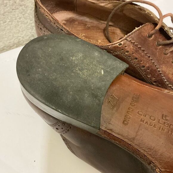 Corp Lendini Elegant Brown Leather Derbys size 42 main image 8